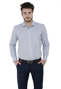 Blue Pencil Stripes Formal Shirt