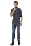 Grey-Black Tailored Checks Casual Shirt