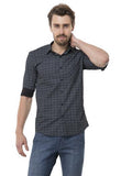 Grey-Black Tailored Checks Casual Shirt