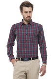 Red-Blue Tailored Checks Casual Shirt