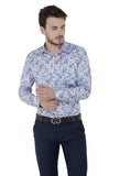 White Floral  Printed Formal Shirt