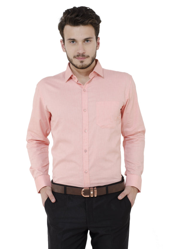 Peach Solid Formal Shirt