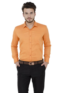 Orange Woven Dot Formal Shirt