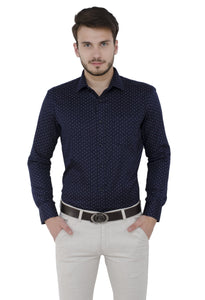 Navy Blue Printed Shirt