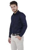 Navy Blue Printed Shirt