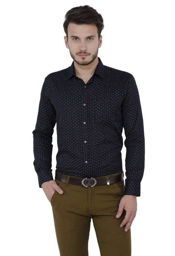 Dot Print Black Shirt