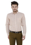 Cream Multi-colour Stripes formal Shirt