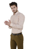 Cream Multi-colour Stripes formal Shirt