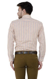 Cream Multi-colour Stripes formal Shirt