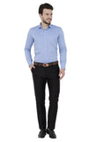 Sea Blue Solid Formal Shirt