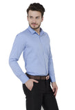 Sea Blue Solid Formal Shirt