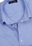 Sea Blue Solid Formal Shirt