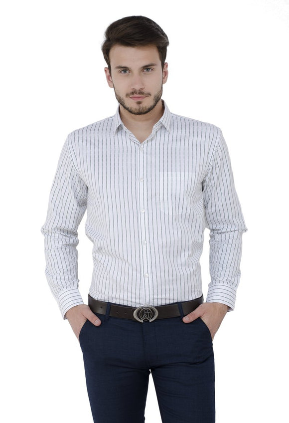 Green Stripes Formal Shirt