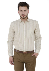 Pencil Stripes Cream Formal Shirt