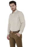 Pencil Stripes Cream Formal Shirt