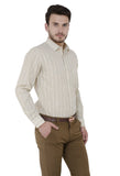 Pencil Stripes Cream Formal Shirt