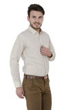 Cream Stripes Formal Shirt