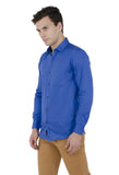 Royal Blue Solid Formal Shirt