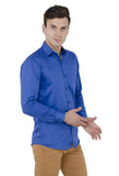 Royal Blue Solid Formal Shirt