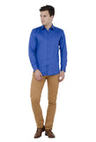 Royal Blue Solid Formal Shirt