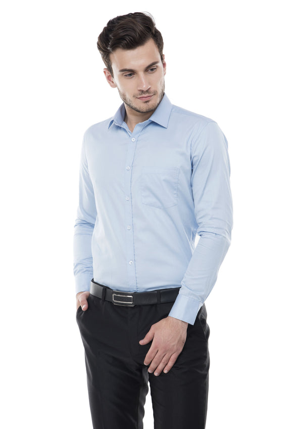 Sky Blue Solid Formal Shirt