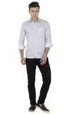 White Printed Casual Shirt