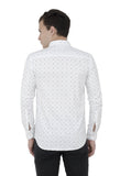 White Printed Formal Shirt