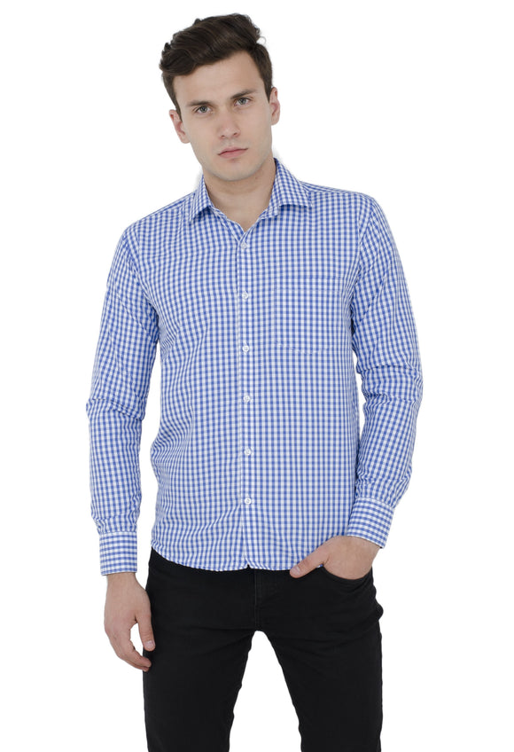 Tailored Check Blue Formal Shirt