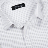 White Pencil Striped Formal Shirt