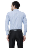 White And Blue Stripes Formal Shirt