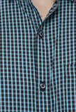 Black And Sky Blue Checkered Formal Shirt