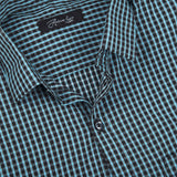 Black And Sky Blue Checkered Formal Shirt