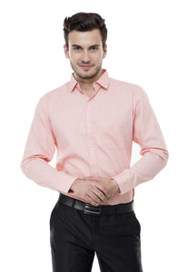 Peach Plain Solid Formal Shirt