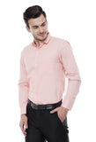 Peach Plain Solid Formal Shirt