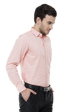 Peach Plain Solid Formal Shirt