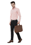 Peach Plain Solid Formal Shirt