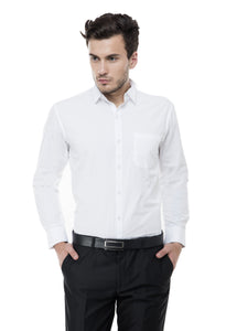 White Plain Solid Formal Shirt