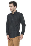 Black And Grey Checkered Formal Shirt