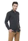 Black And Grey Checkered Formal Shirt