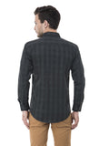 Black And Grey Checkered Formal Shirt