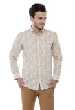 Beige Printed Casual Shirt