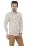 Beige Printed Casual Shirt