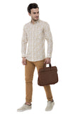 Beige Printed Casual Shirt