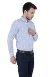 Sky Blue Printed Formal Shirt