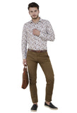 Brown Printed Casual Shirt