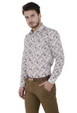 Brown Printed Casual Shirt