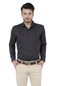 Black Printed Formal Shirt