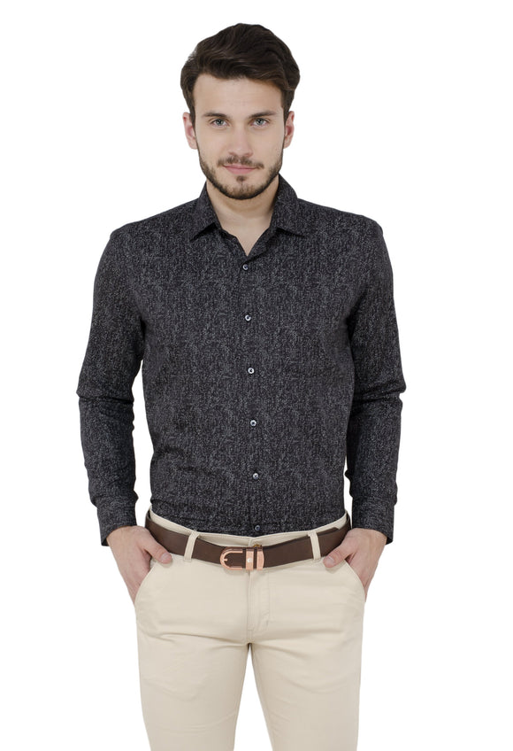 Black Printed Formal Shirt