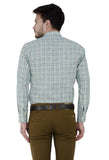 Creamy Blue Checks Formal Shirt