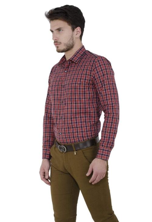 Red Checkered Formal Shirt